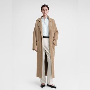 ToTEME Rib-knit cardi coat biscuit